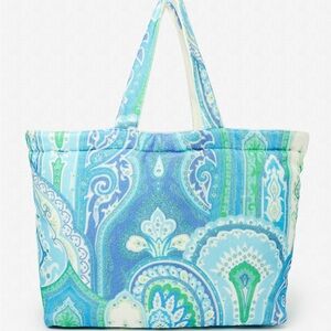 Jmaclaughing-new-Blue and Green Paisley Tote Bag